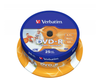 VERBATIM DVD-R 16x 4.7GB 25P CB PRINTABLE 43538 - 28975 - zdjęcie 2